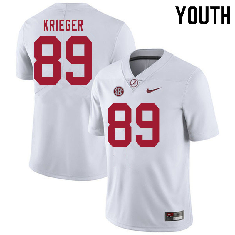Alabama Crimson Tide Youth Grant Krieger #89 White NCAA Nike Authentic Stitched 2020 College Football Jersey WS16S50ES